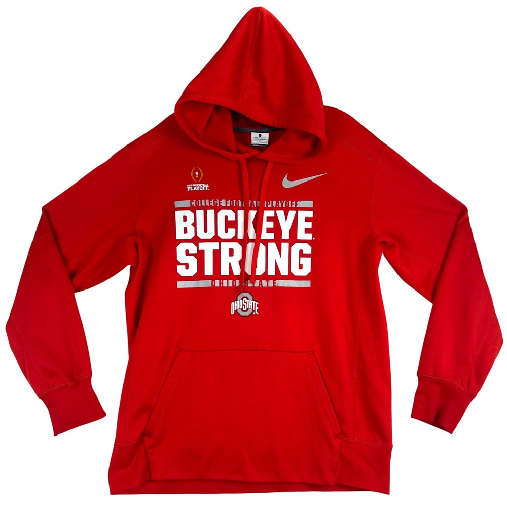 Nike Ohio State Buckeye Strong Hoodie Mens Large Red Sportswear Collegiate